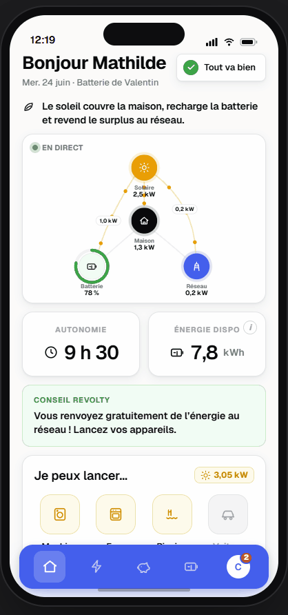 L'application Revolty